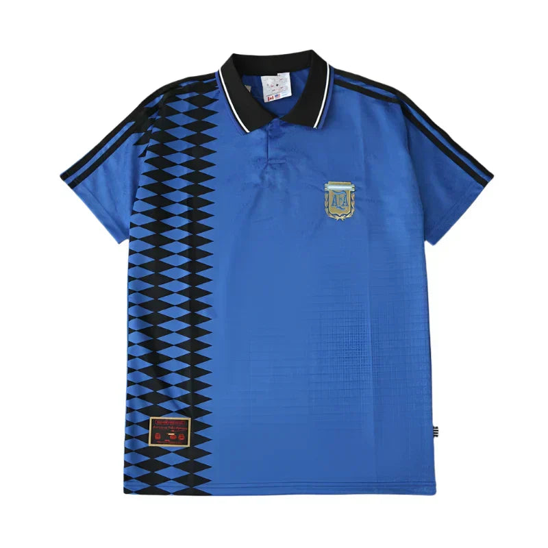 Argentina National Team Training Fan Version Jersey 2024/25 – Royal Blue Polo Collar Football Shirt