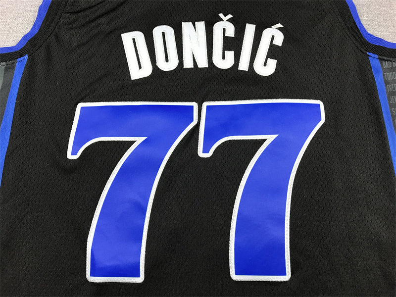 Men's Dallas Mavericks Luka Doncic #77 Black 2023/24 Swingman Jerseys - City Edition
