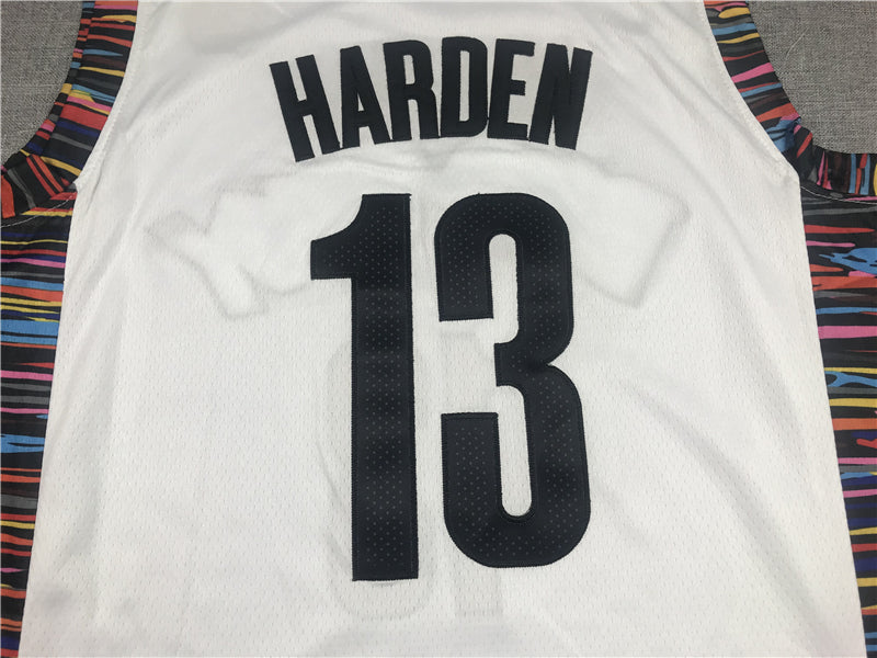 Men's Brooklyn Nets James Harden #13 White Swingman Jerseys - City Edition