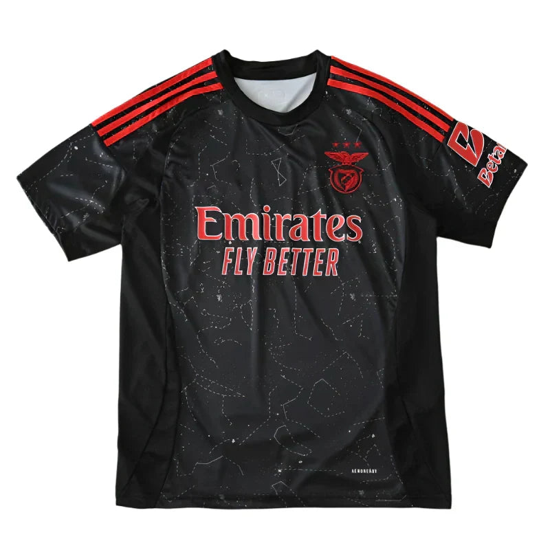 S.L. Benfica Away Jersey 2024/25 – Fan Version | Black Adidas Football Shirt with Emirates Sponsor