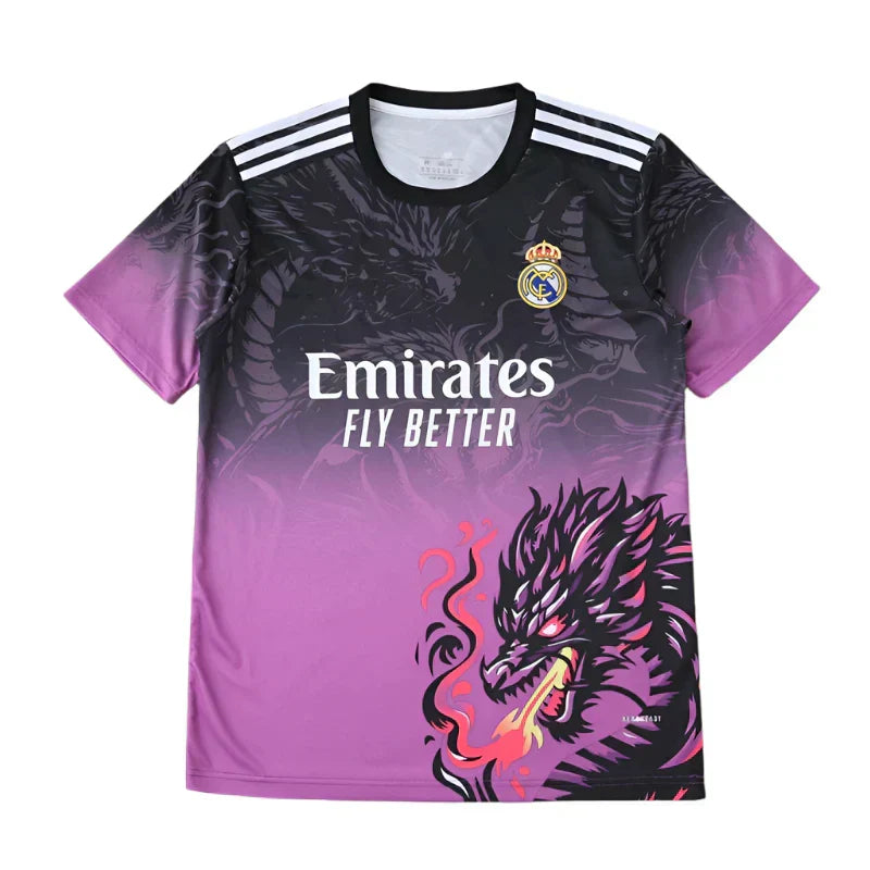 Real Madrid 2024/25 Black Purple Fire Dragon Concept Jersey – Dark Fantasy Adidas Fan Version