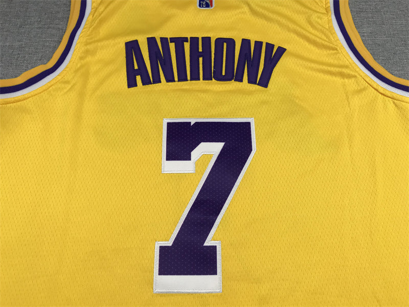 Men's Los Angeles Lakers Carmelo Anthony Gold 2021/22 Fast Break Replica Jerseys