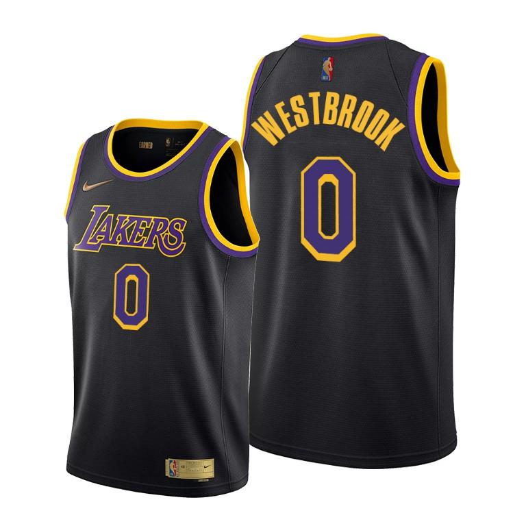 Men's & Youth Los Angeles Lakers Russell Westbrook #0 Nike Black Earned Edition Swingman Jersey