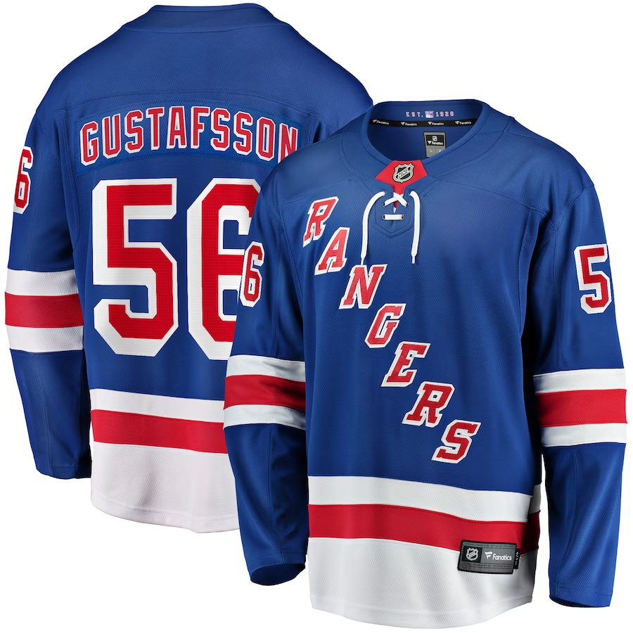 Men's New York Rangers Erik Gustafsson #56 Blue Player Jerseys
