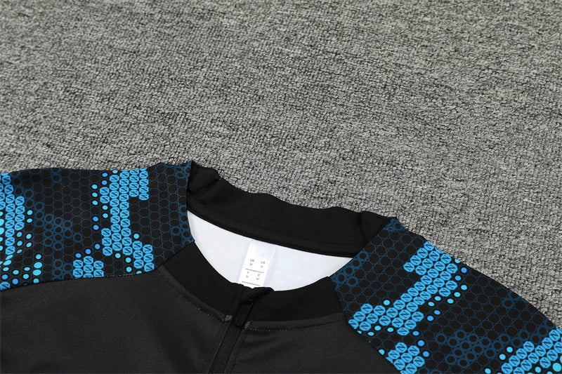SSC Napoli 2024/25 Training Tracksuit – Black & Blue Pixel Camo EA7 Edition