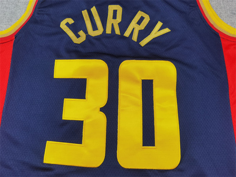 Stephen Curry #30 Golden State Warriors Nike 2024-25 Navy City Edition "Earthquake" Circular Arc Swingman Jersey