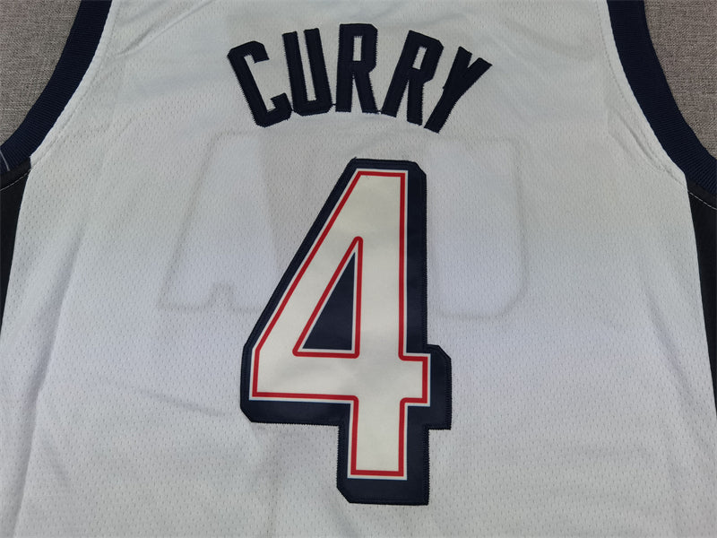 Stephen Curry #4 2024 Paris Olympics USA Basketball Dream Team White "Sparks of Destiny" Home Authentic Player Jersey