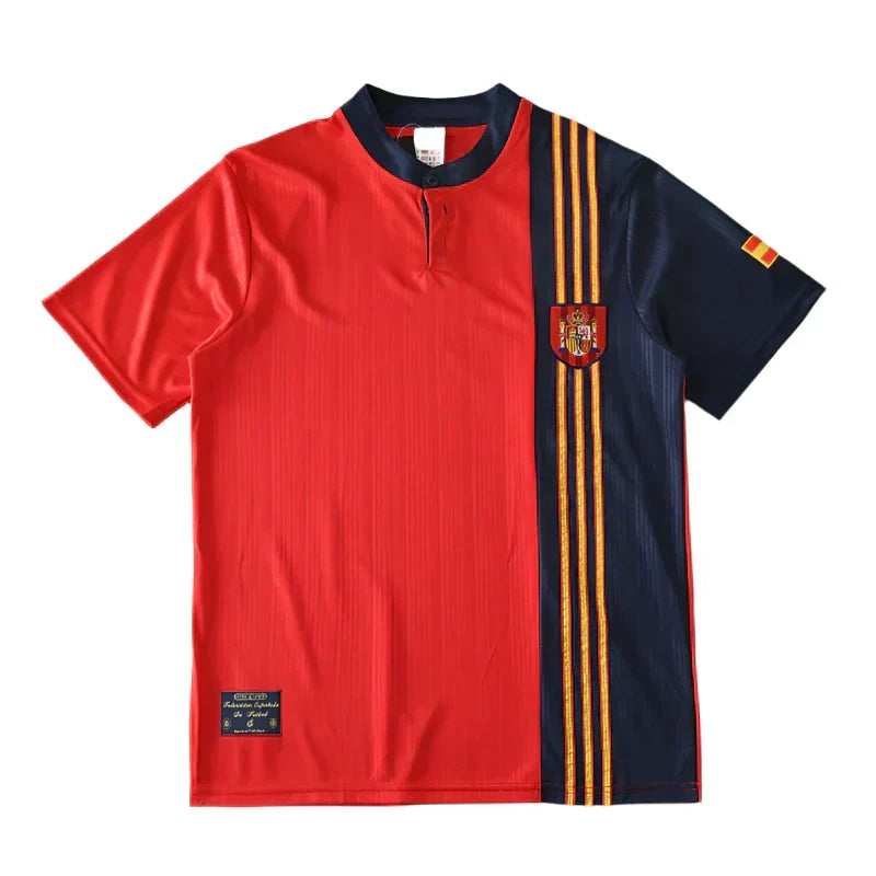 Spain National Team 1996 Home Retro Fan Jersey – Red & Navy | Euro Classic Kit | RFEF