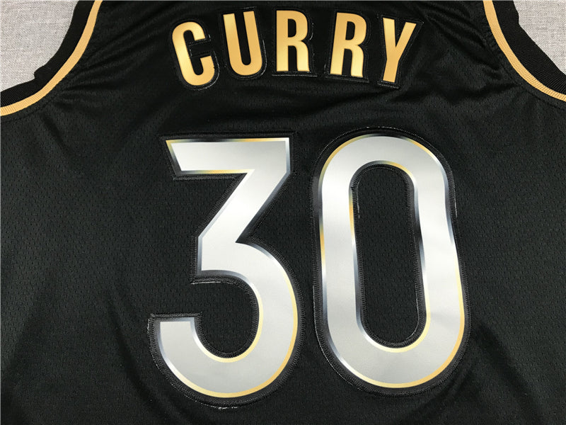 Stephen Curry #30 Golden State Warriors Black Golden Edition Metallic Gold Bay Bridge Badge Limited Swingman Jersey