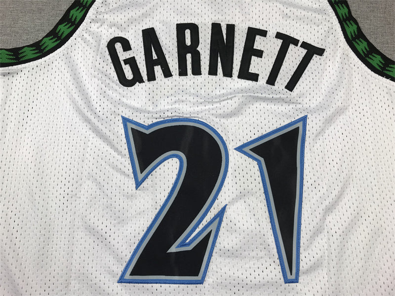 Men's Minnesota Timberwolves Kevin Garnett #21 White 1997/98 Hardwood Classics Swingman Jerseys