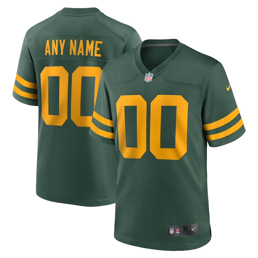 Custom1 Green Bay Packers Green Yellow 2021 Vapor Untouchable Stitched Limited Jerseys Stitched American Football Jerseys