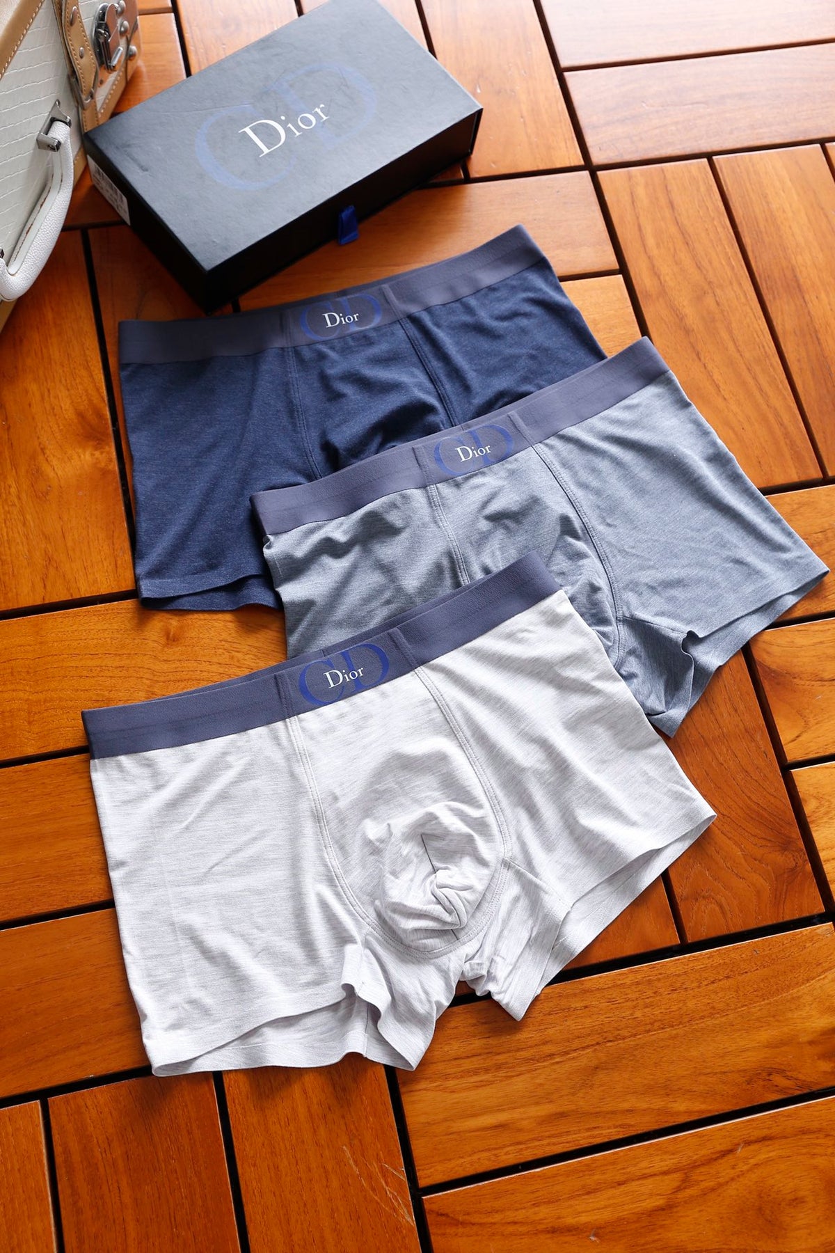 Dior White Narrow Dark Waist Boxer Briefs, image 9