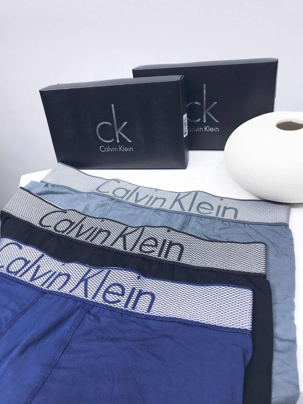 Calvin Klein Navy Raised Waist Display Boxer Briefs, image 8