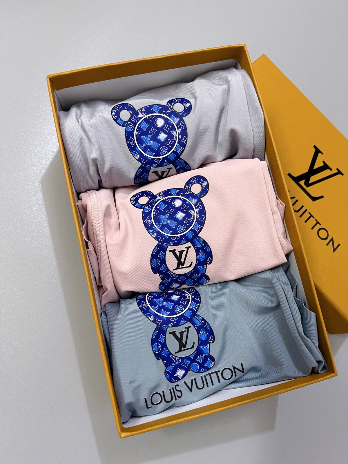 Louis Vuitton Grey Pink Blue Small Lion Motif Boxer Briefs, image 9