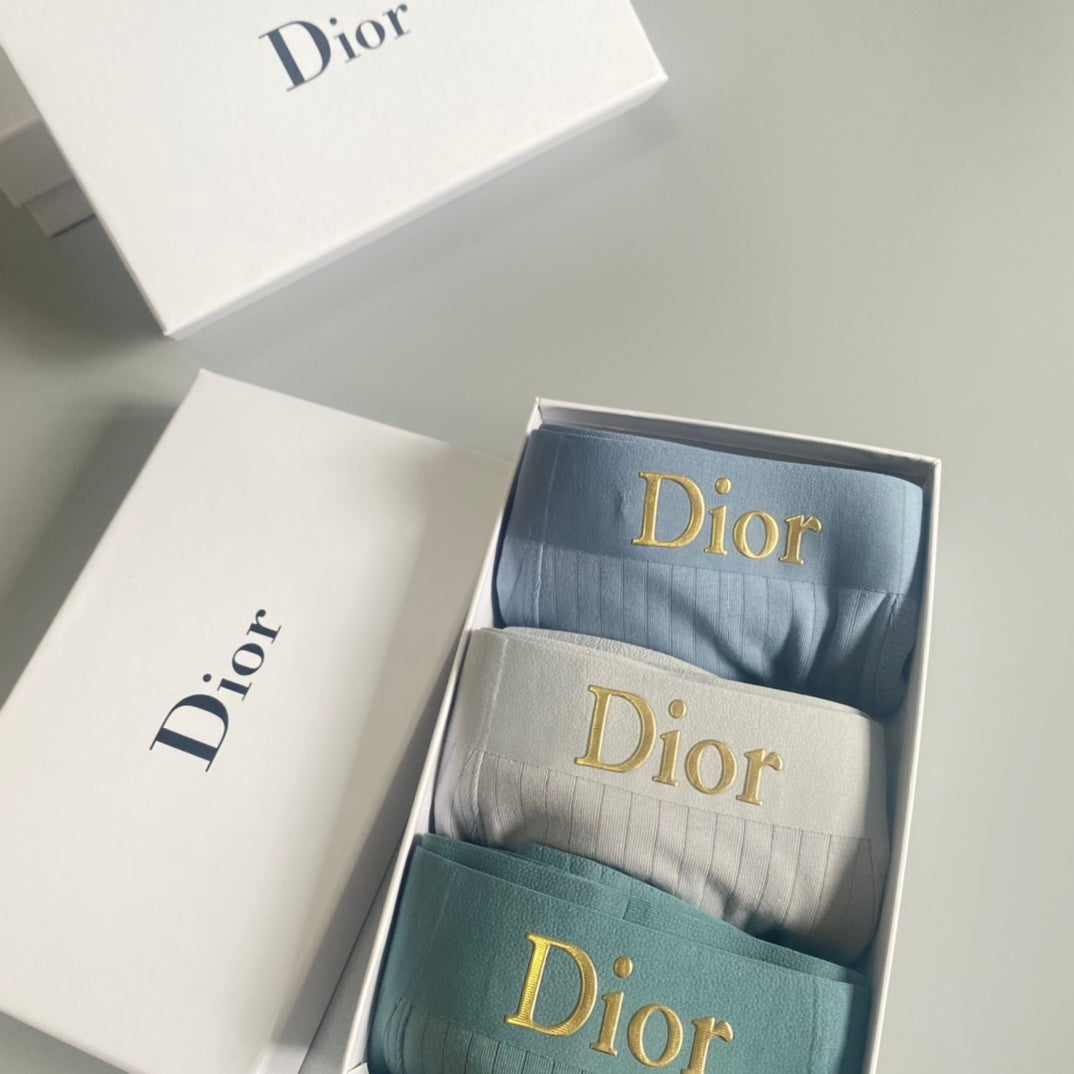 Dior Light Blue Cream Broad Letter Waist Boxer Briefs, image 8