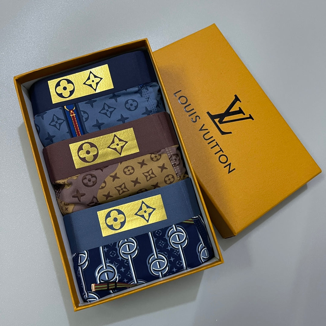 Louis Vuitton Blue Brown Dense Monogram Boxer Briefs, image 9