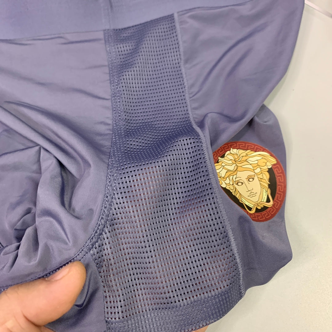 Versace Purple Black Gold Round Leg Patch Boxer Briefs, image 9