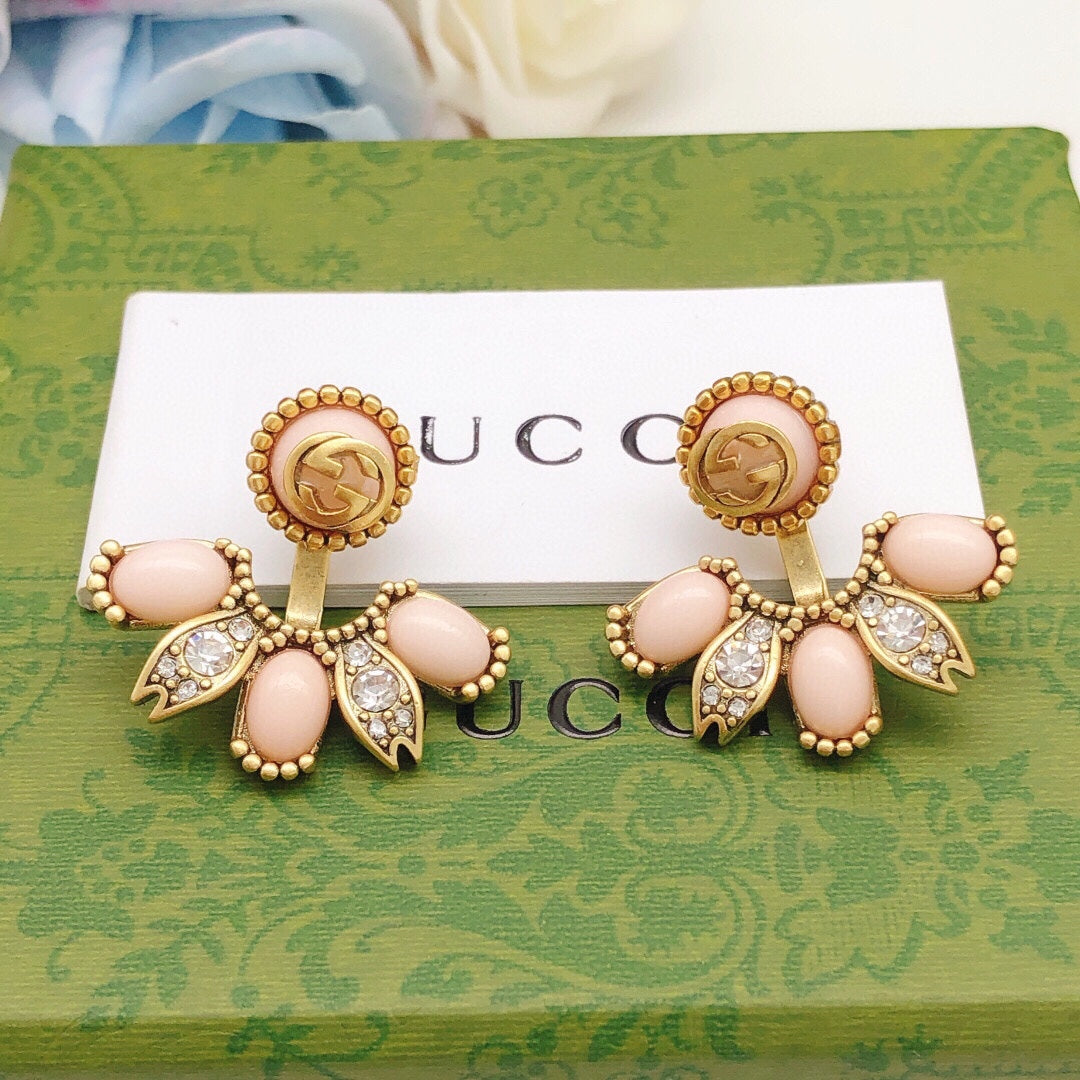 Gucci Floral Pink Stud Earrings - image 9