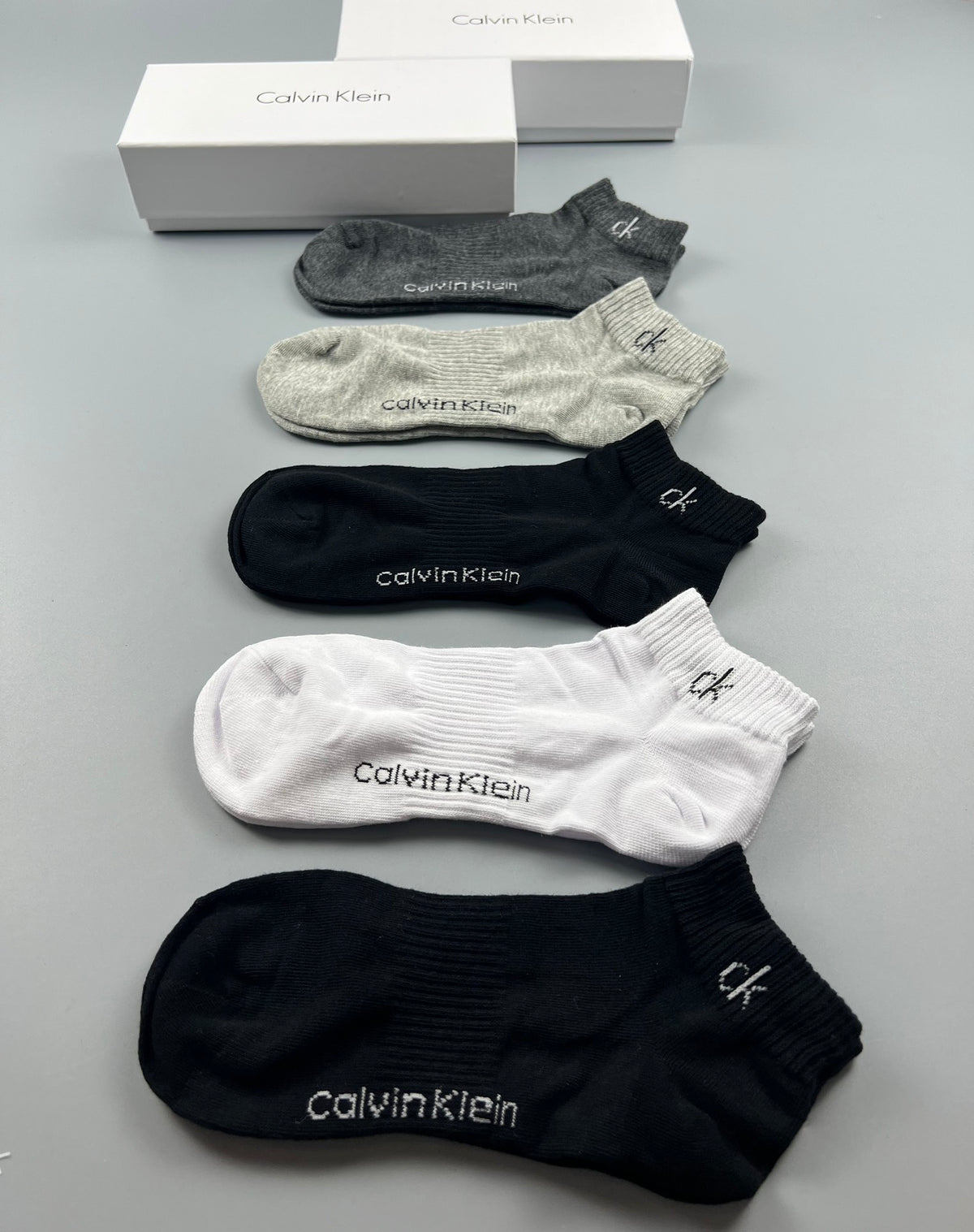 Calvin Klein Black White Grey Low Cut No-Show Socks, image 9