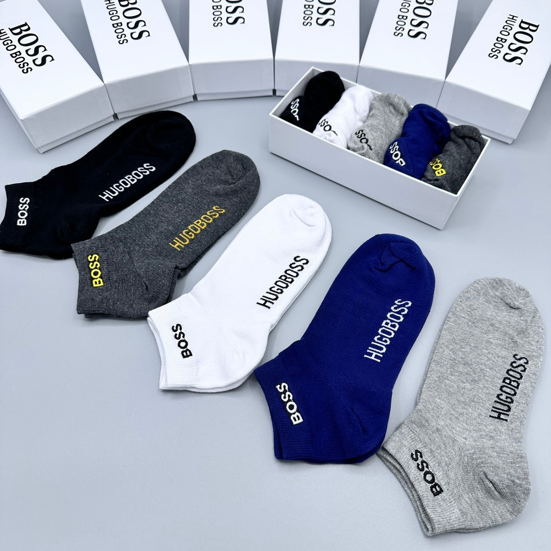 BOSS Neutral Small Coloured Side Letters Ankle Socks, image 9