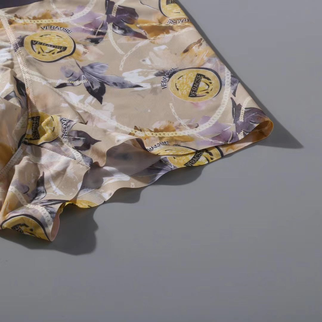 Versace Gold Grey Dense Ornamental Print Boxer Briefs, image 9