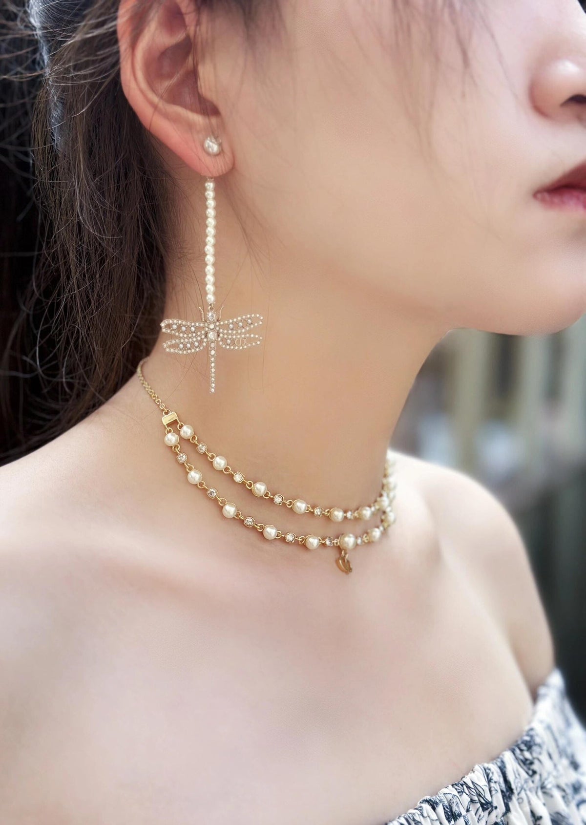 Louis Vuitton Pearl Crystal Double-Layer Necklace - image 9