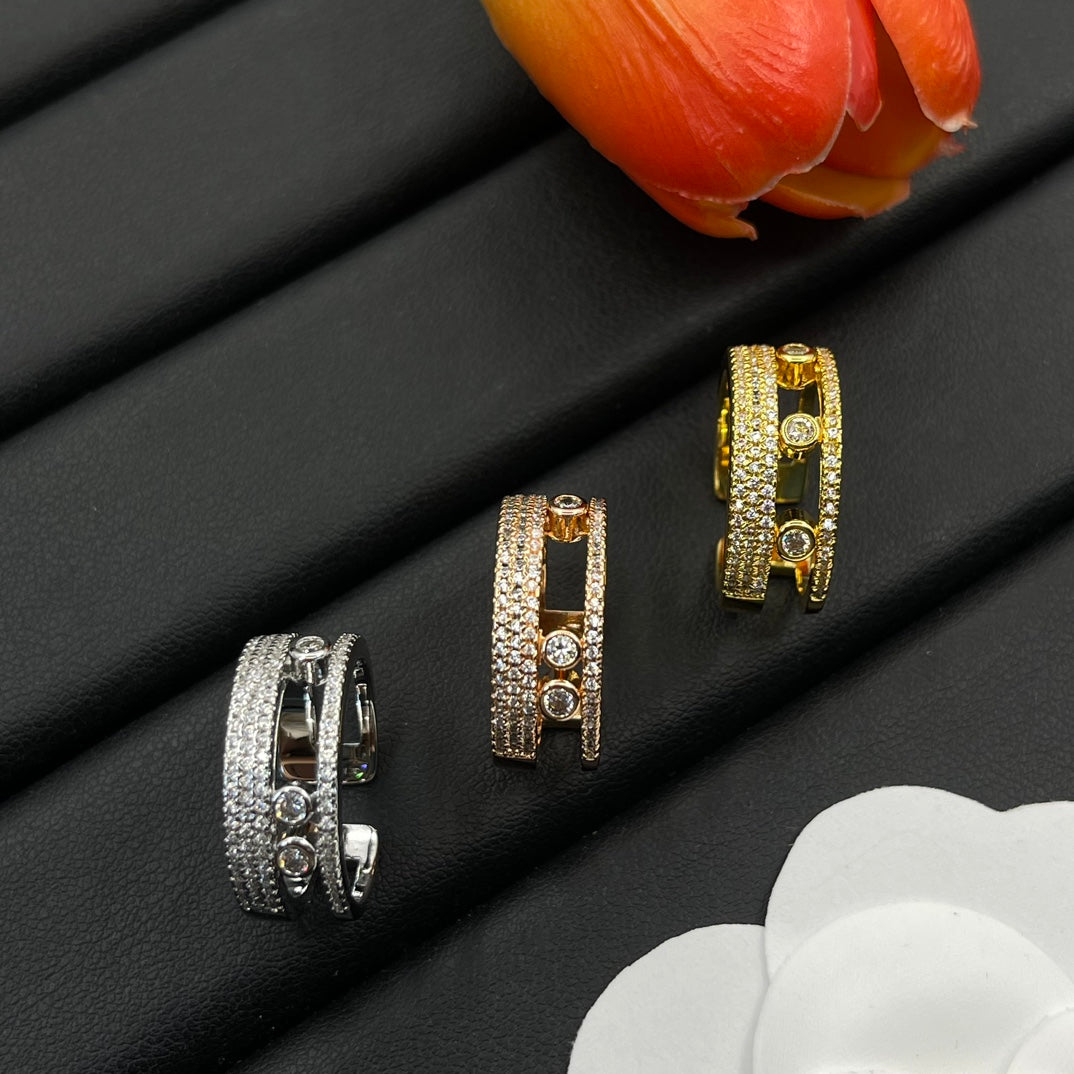 Messika Twin Bar Open ring in Silver Tone, detail view 27
