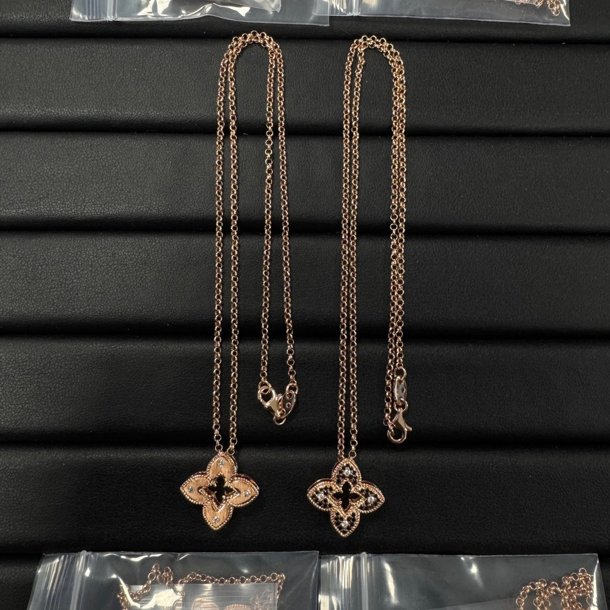 Roberto Coin framed clover pendant necklace in Silver Tone, detail view 23
