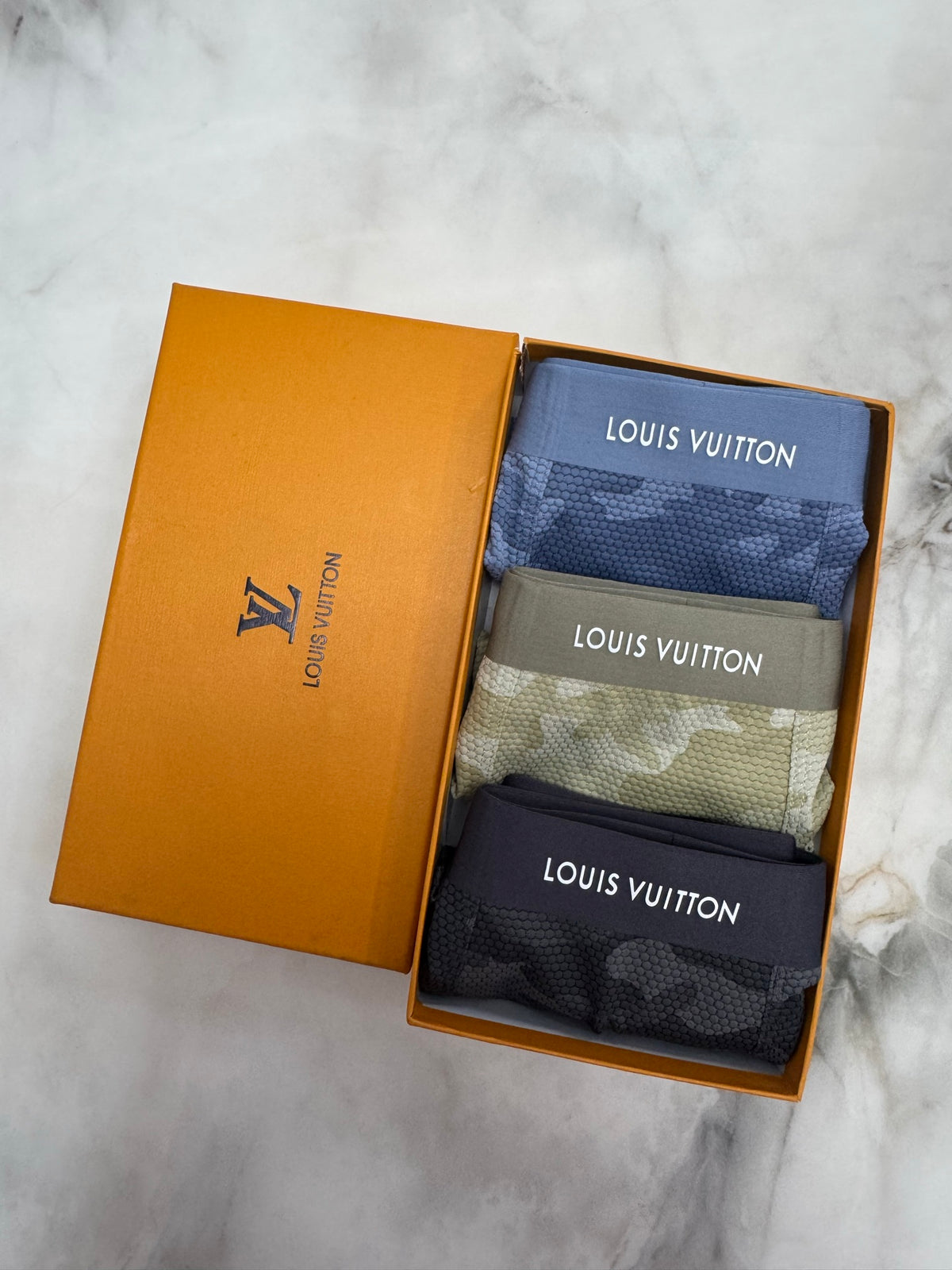 Louis Vuitton Beige Grey Camouflage Print Boxer Briefs, image 9
