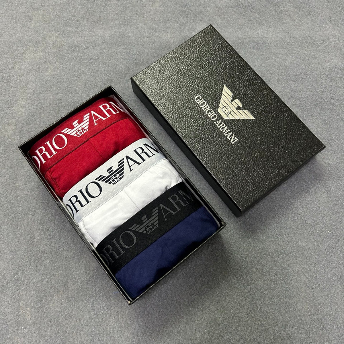 Emporio Armani Red Navy Black Waist Bands Boxer Briefs, image 18