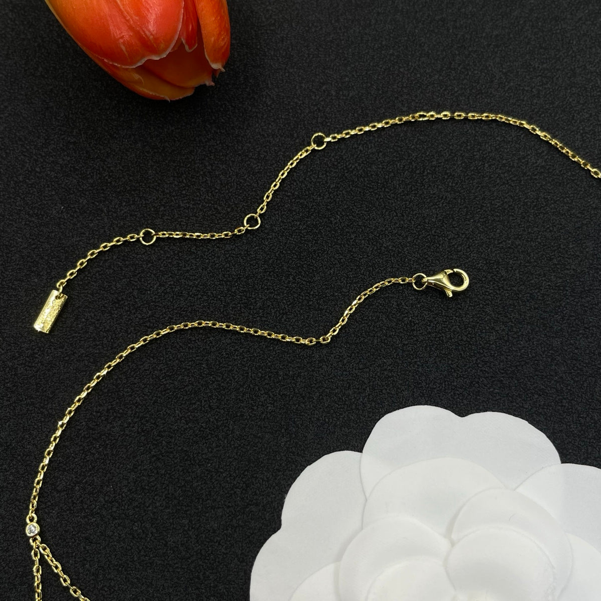 Messika Double Rectangular Pendant necklace in Gold Tone, detail view 15