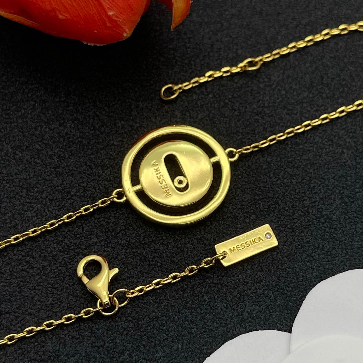 Messika Open Circle Bar Chain bracelet in Gold Tone, detail view 15
