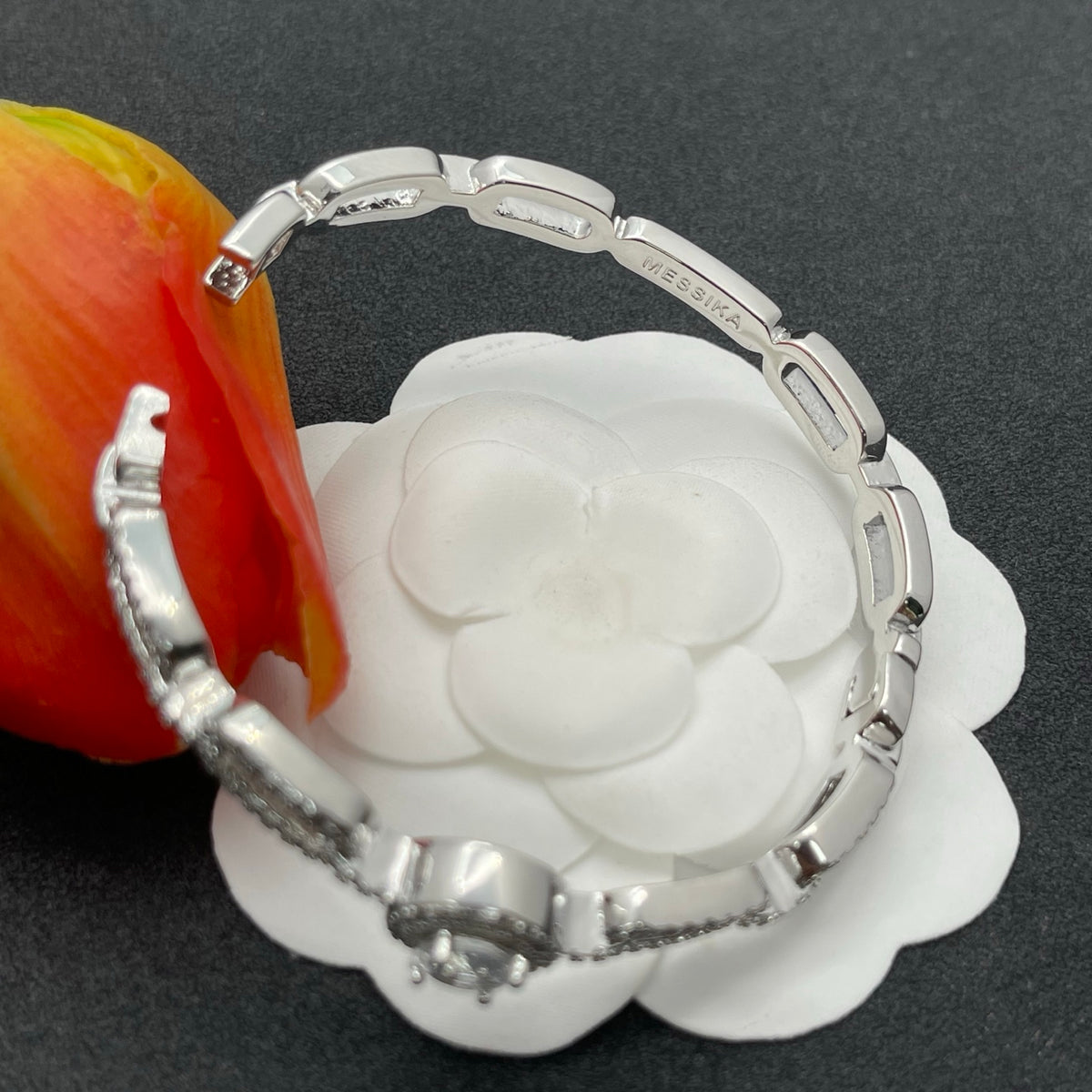 Messika Halo Link Chain bracelet in Silver Tone, detail view 22