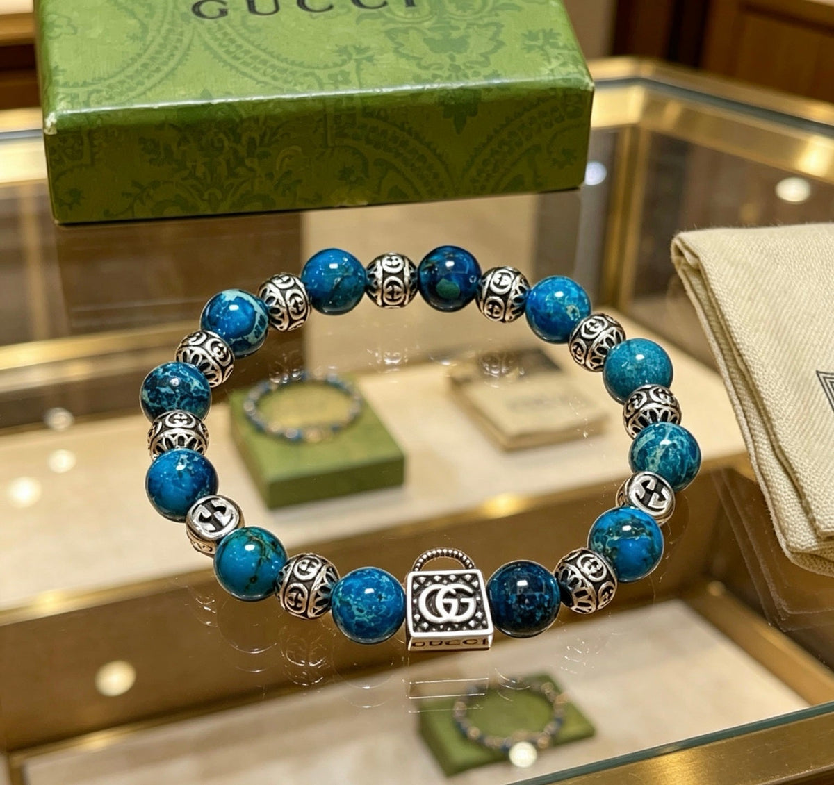 Gucci Anger Forest Serpentine Stone Distressed Unisex Bracelet – Style 03 - image 9