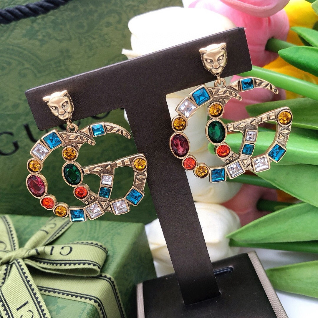 Gucci Double G Crystal Vintage-Inspired Stud Earrings – Style 05 - image 6