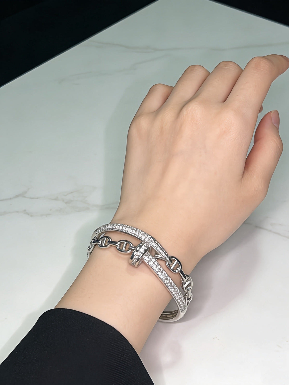 Cartier Style 204 gold-tone signature motif bracelet view 9