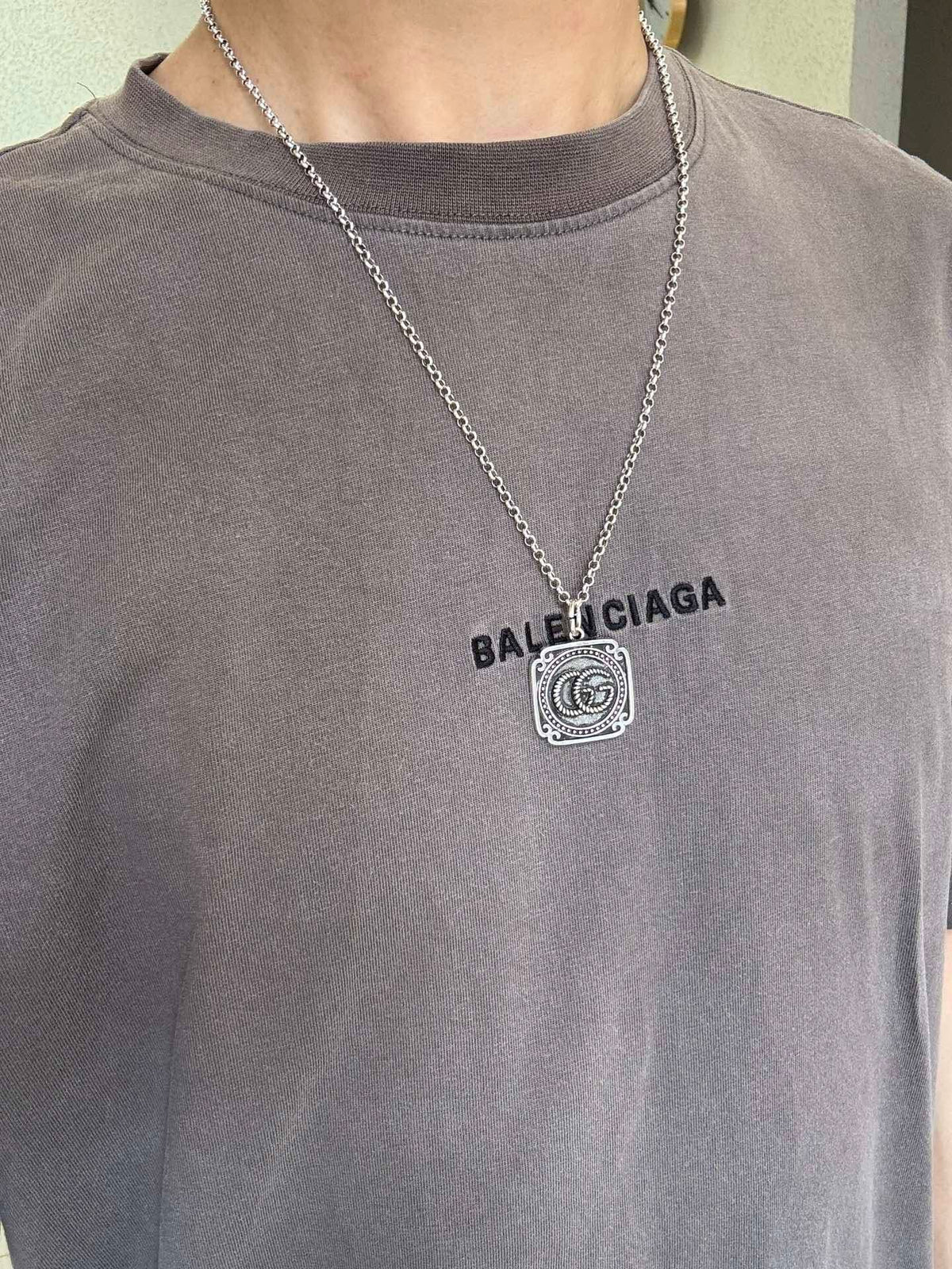Gucci Anger Forest Chain Distressed Vintage Silver-Tone Necklace – Style 48 - image 9