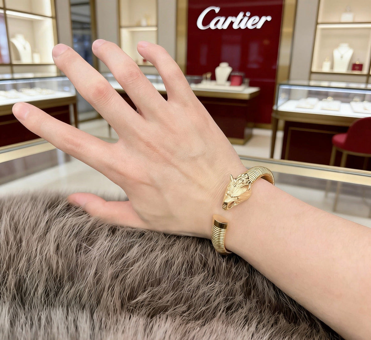 Cartier Style 260 gold-tone signature motif bracelet view 9