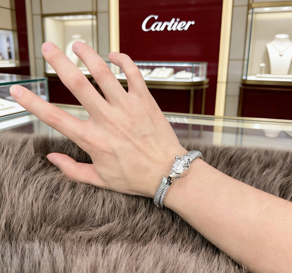 Cartier Style 259 gold-tone signature motif bracelet view 7