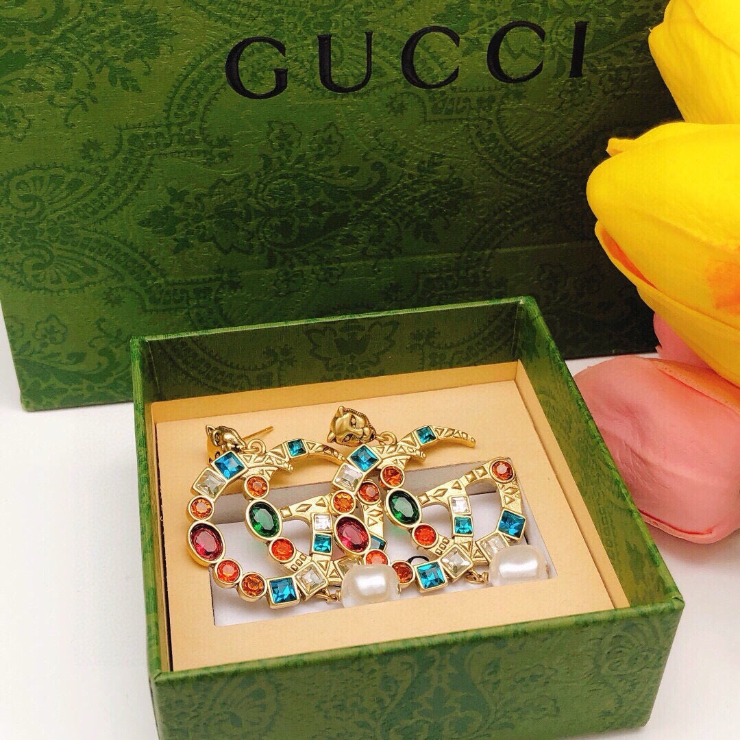 Gucci Crystal Distressed Stud Earrings – Style 05 - image 8