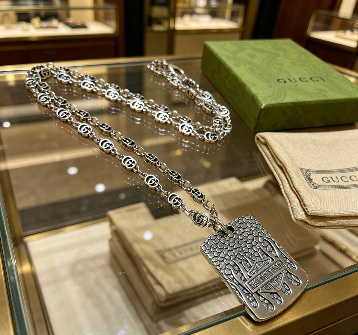 Gucci Anger Forest Chain Distressed Necklace – Style 85 - image 9