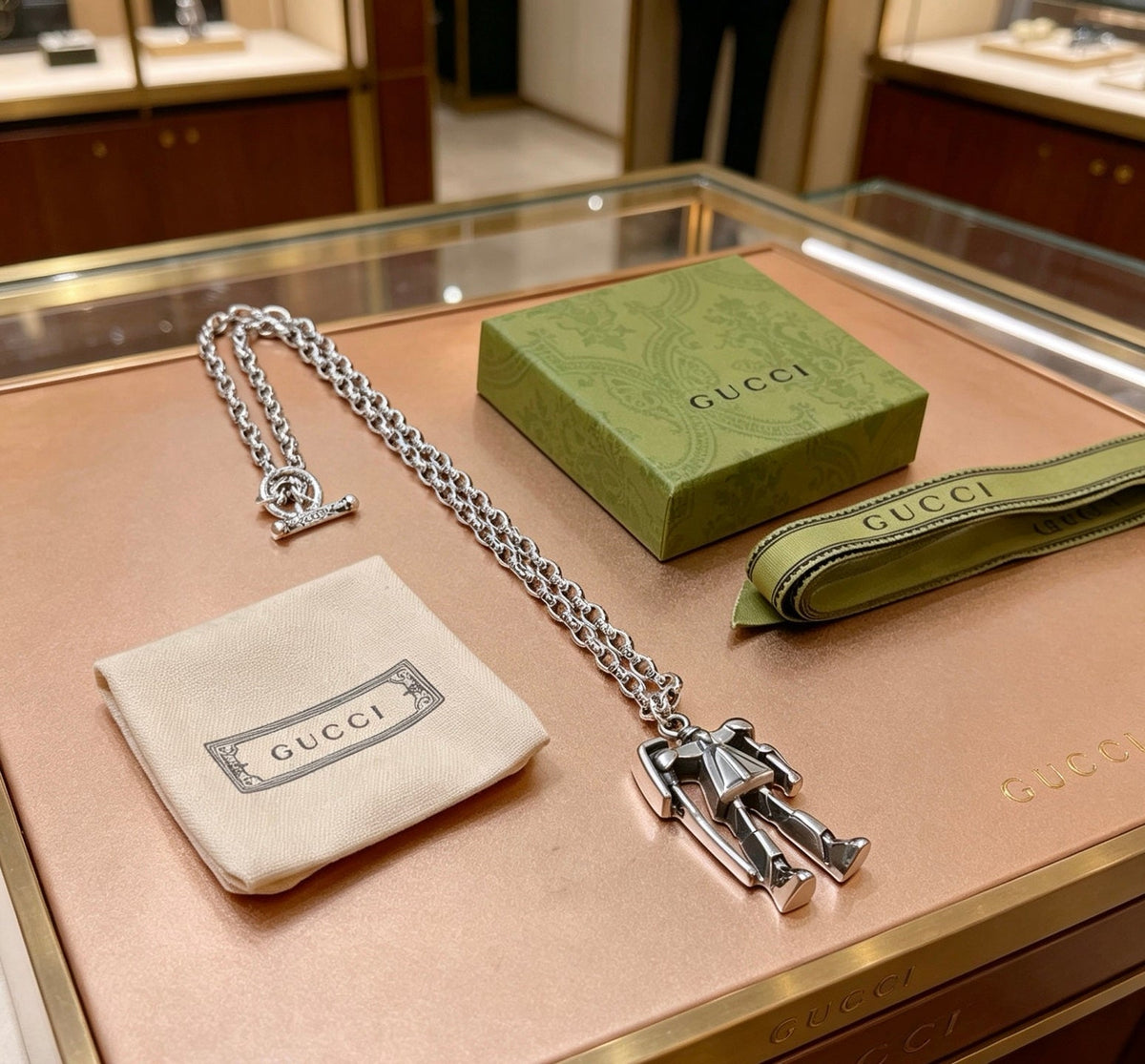 Gucci Anger Forest Chain Distressed Vintage Silver-Tone Necklace – Style 22 - image 9