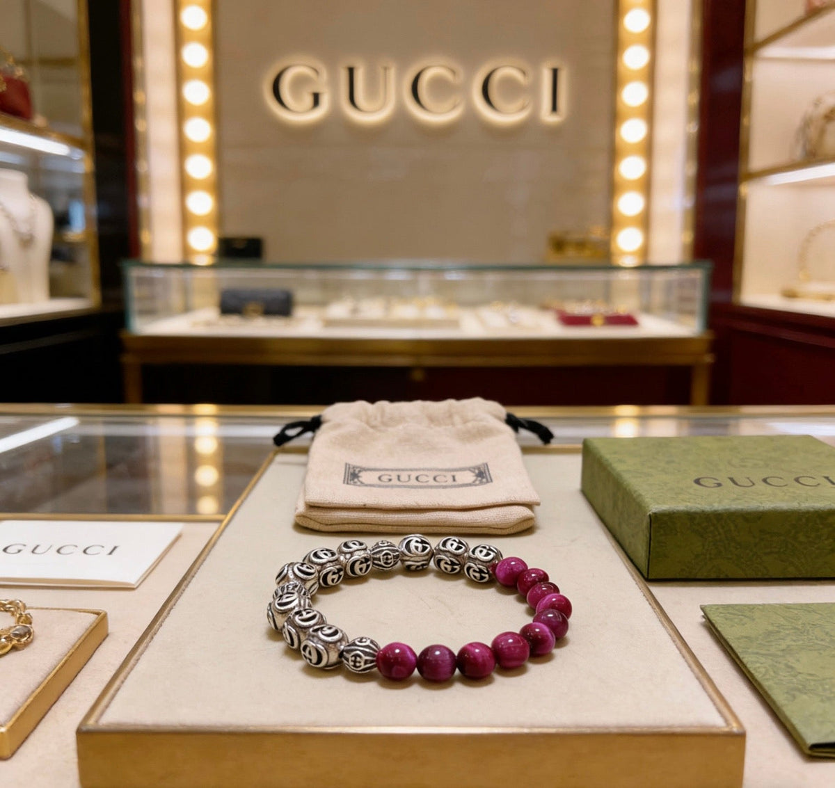 Gucci Anger Forest Tiger Eye Crystal Distressed Bracelet – Style 02 - image 9