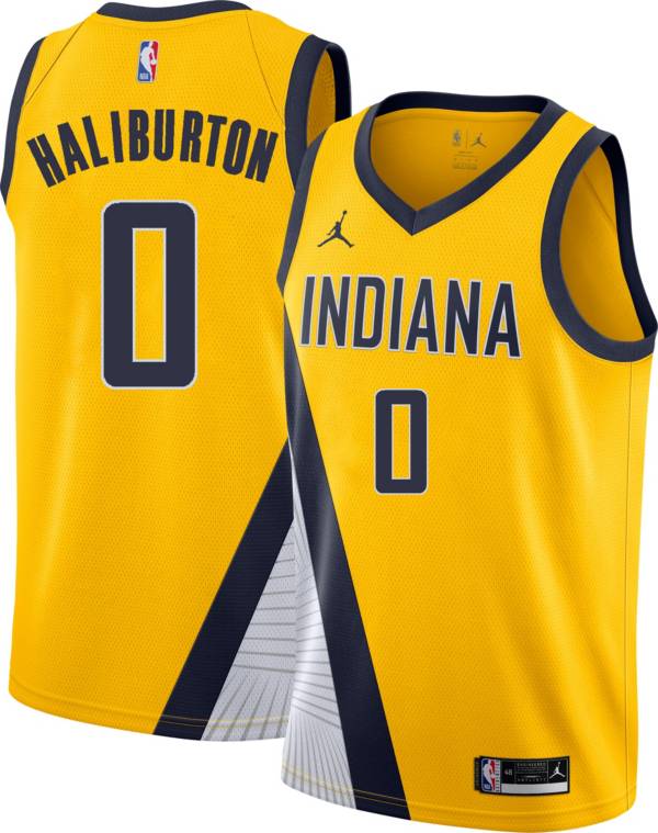 Tyrese Haliburton #0 Indiana Pacers Jordan Brand Gold Statement Edition Swingman Jersey