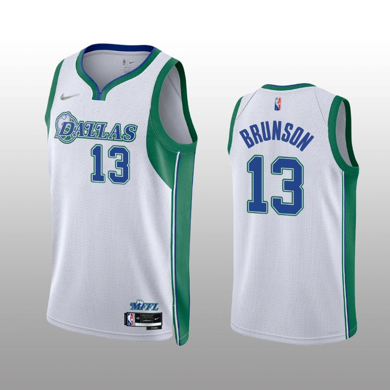 Jalen Brunson #13 Dallas Mavericks Nike White City Edition Swingman Jersey — 75th Anniversary