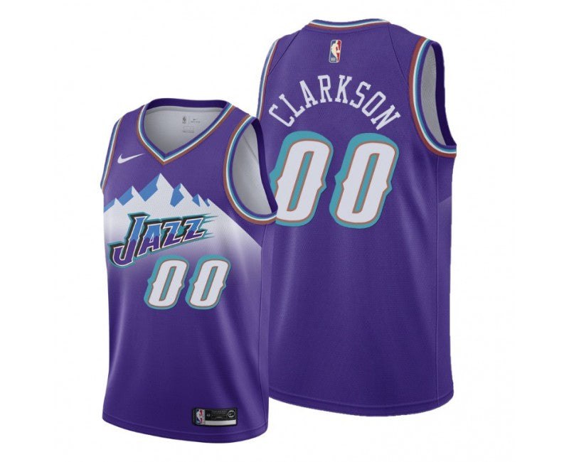 Men's & Youth Utah Jazz Jordan Clarkson #00 Purple Classics Edition Swingman Jersey