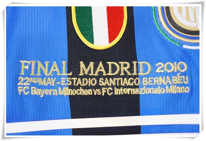 Inter Milan 2009-10 Champions League Final Retro Jersey – Nike Blue Black Nerazzurri Pirelli Treble Winners Football Shirt