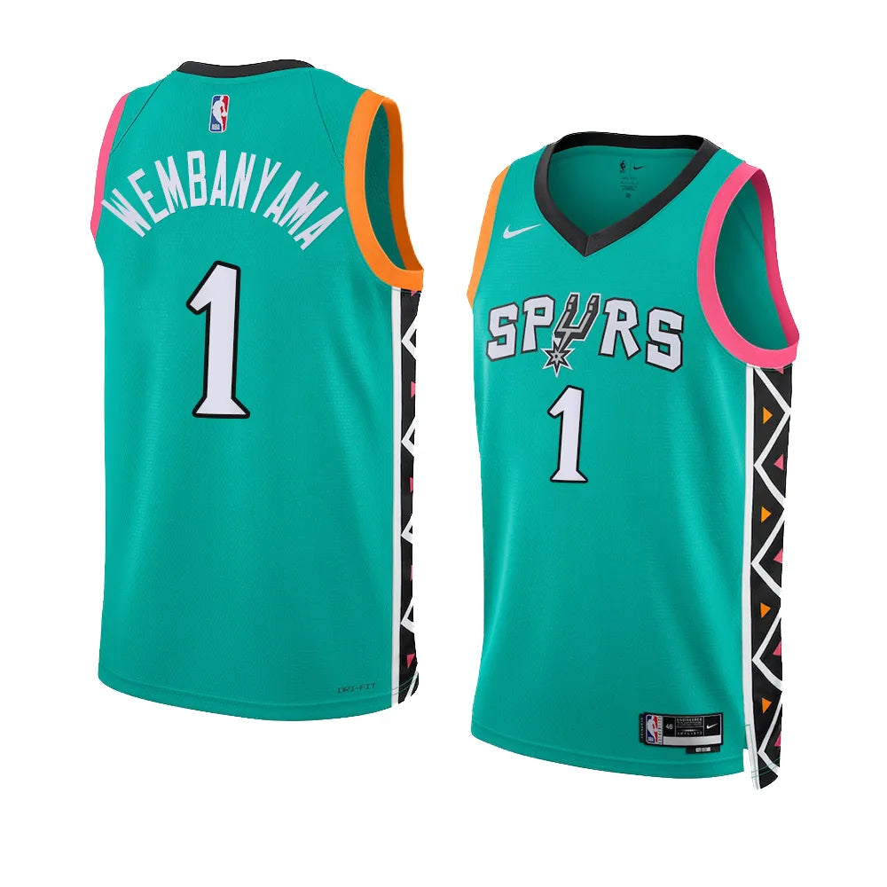Victor Wembanyama #1 San Antonio Spurs Nike Turquoise City Edition Swingman Jersey