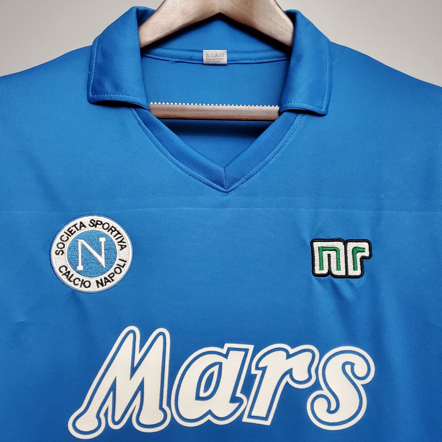 SSC Napoli 1988-89 Home Retro Jersey – Ennerre Azzurro Mars Maradona Serie A Champion Collectible Football Shirt