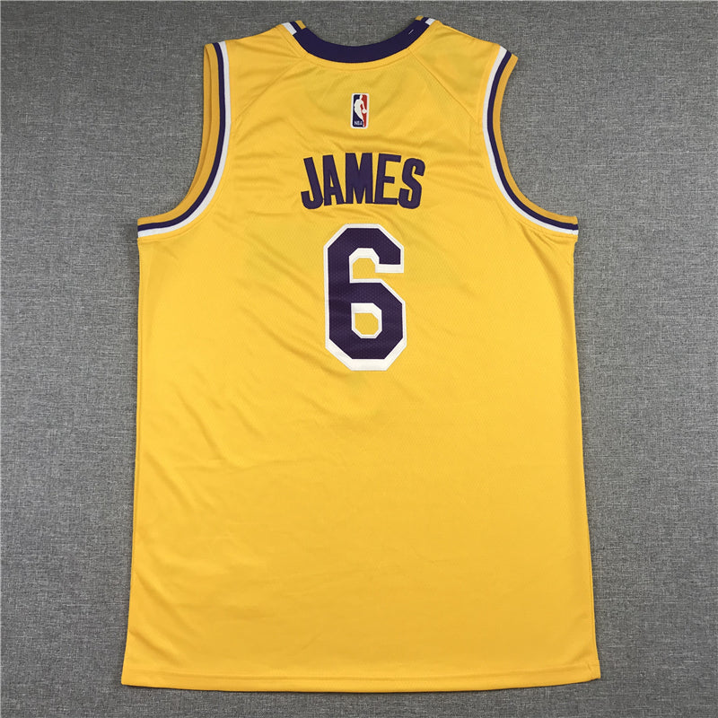 LeBron James #6 Los Angeles Lakers Gold 2022-23 Icon Edition Home Swingman Jersey